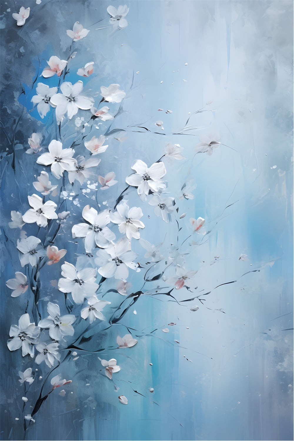 Blume Hintergrund Fotografie Soft Blue Floral Abstract Backdrop BRP12-525