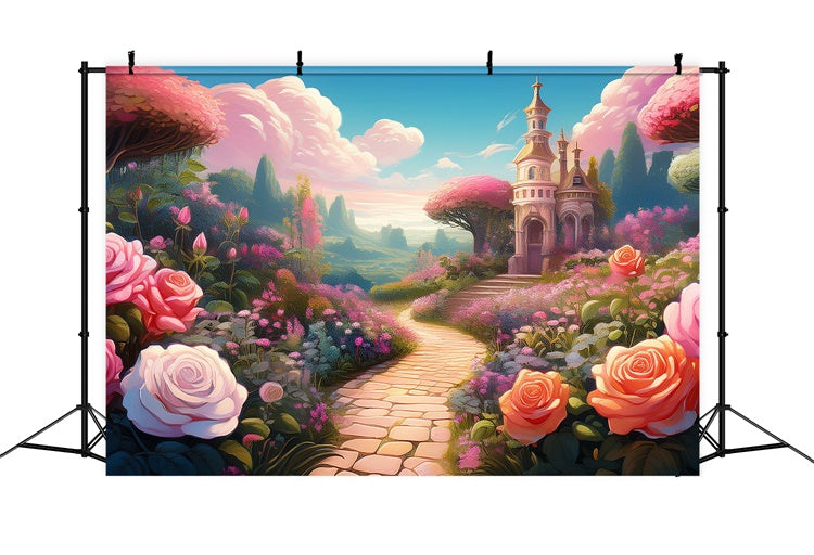 Floral Backdrop Fotografie Märchen Garten Schloss Hintergrund BRP12-541