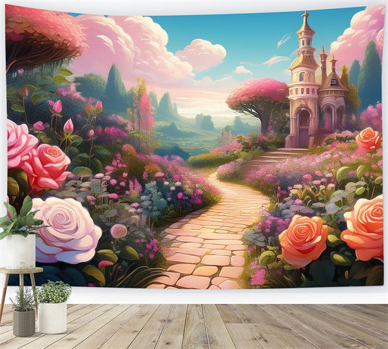 Floral Backdrop Fotografie Märchen Garten Schloss Hintergrund BRP12-541