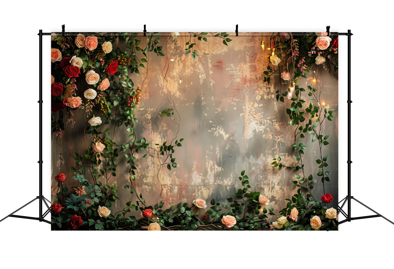 Blume Wand Fotokulisse Romantische Rose Rebe Hintergrund BRP12-563