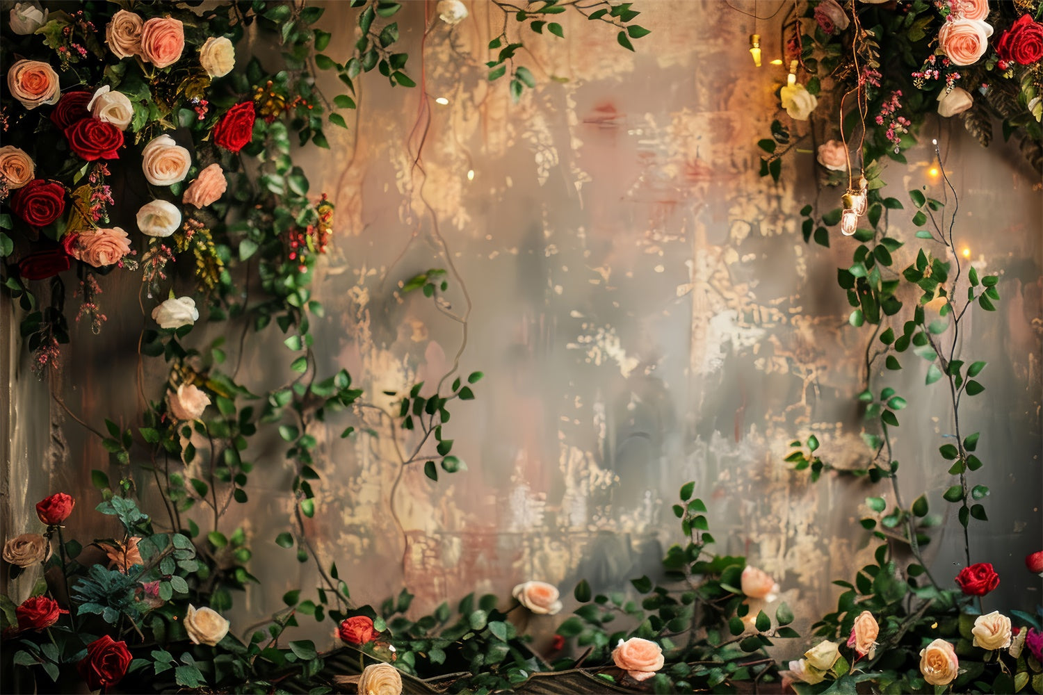 Blume Wand Fotokulisse Romantische Rose Rebe Hintergrund BRP12-563