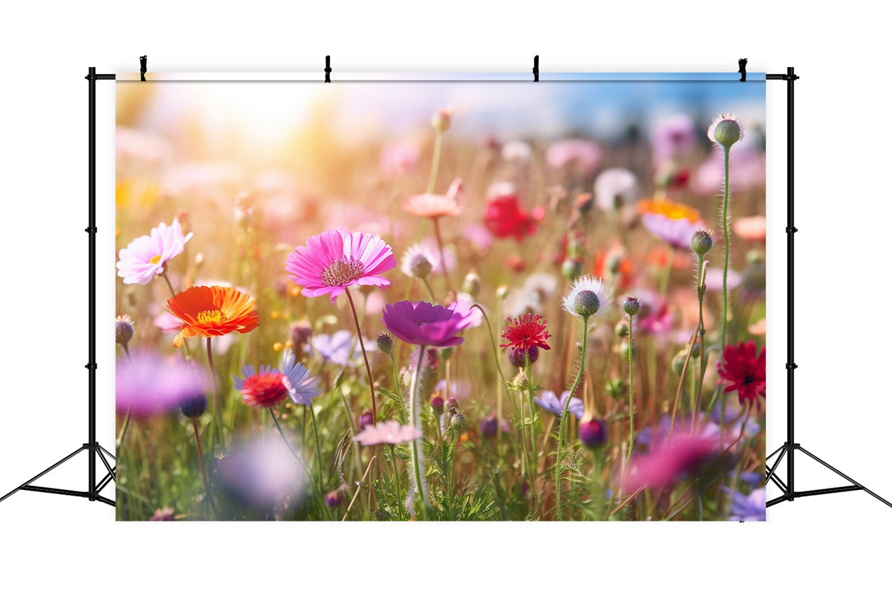 Blumen für Backdrops Enchanted Wildflower Meadow Sunshine Backdrop BRP12-570