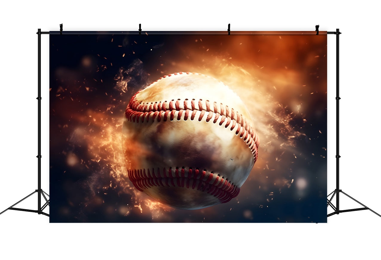 Sport Backdrop Ideen Flammender Baseball Fotografie Hintergrund BRP12-573