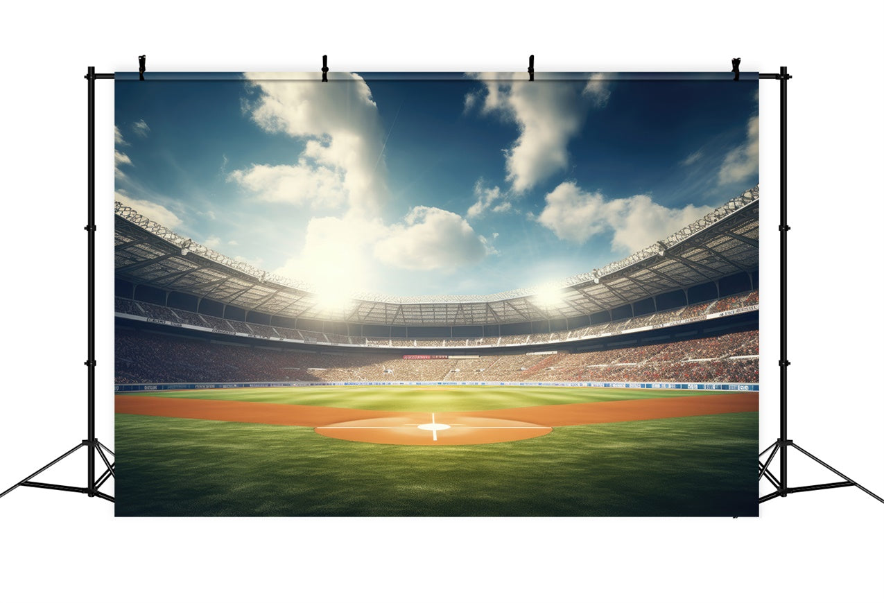 Backdrop Sport Baseballplatz Diamant Blauer Himmel Backdrop BRP12-589