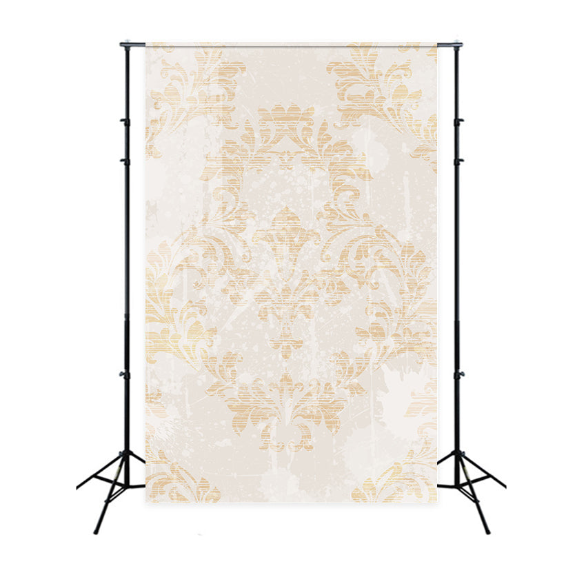 Damast Fotohintergrund Beige Barock Floral Muster Hintergrund BRP12-604