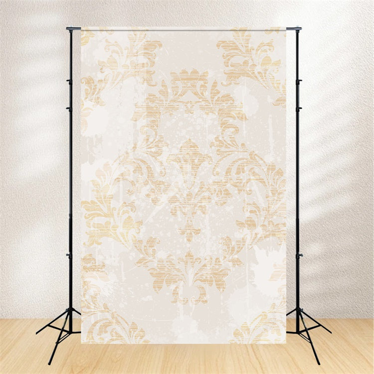 Damast Fotohintergrund Beige Barock Floral Muster Hintergrund BRP12-604