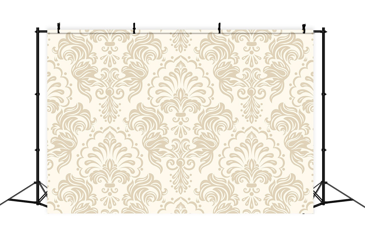 Damast-Fotohintergrund Cremefarbenes Beige Floral Dekorativer Hintergrund BRP12-609