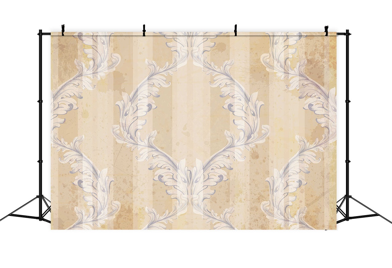 Damast Fotohintergrund Distressed Beige Floral Motif Backdrop BRP12-610