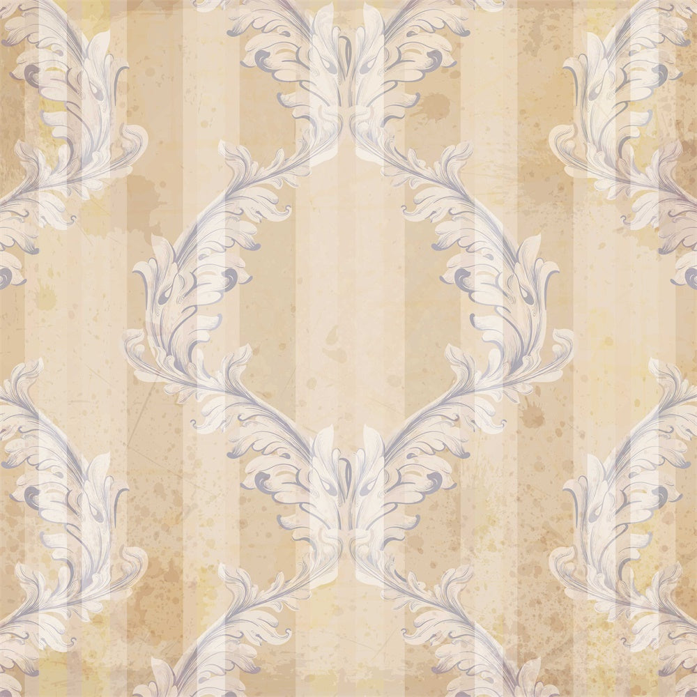 Damast Fotohintergrund Distressed Beige Floral Motif Backdrop BRP12-610