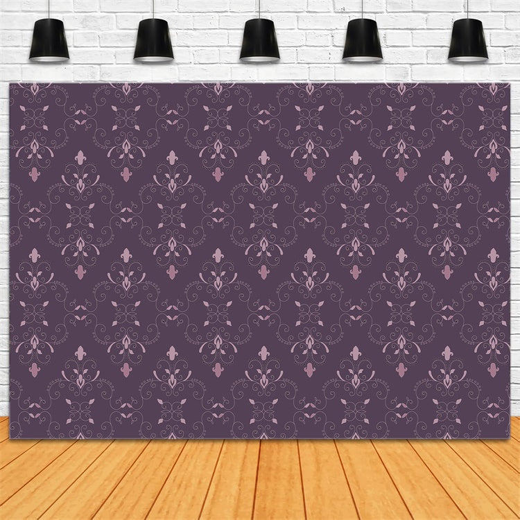 Damast Backdrops Regal Lila Barock Muster Hintergrund BRP12-623