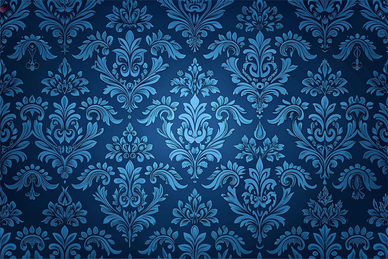 Damast Fotohintergrund Königsblau Ornamental Floral Backdrop BRP12-624