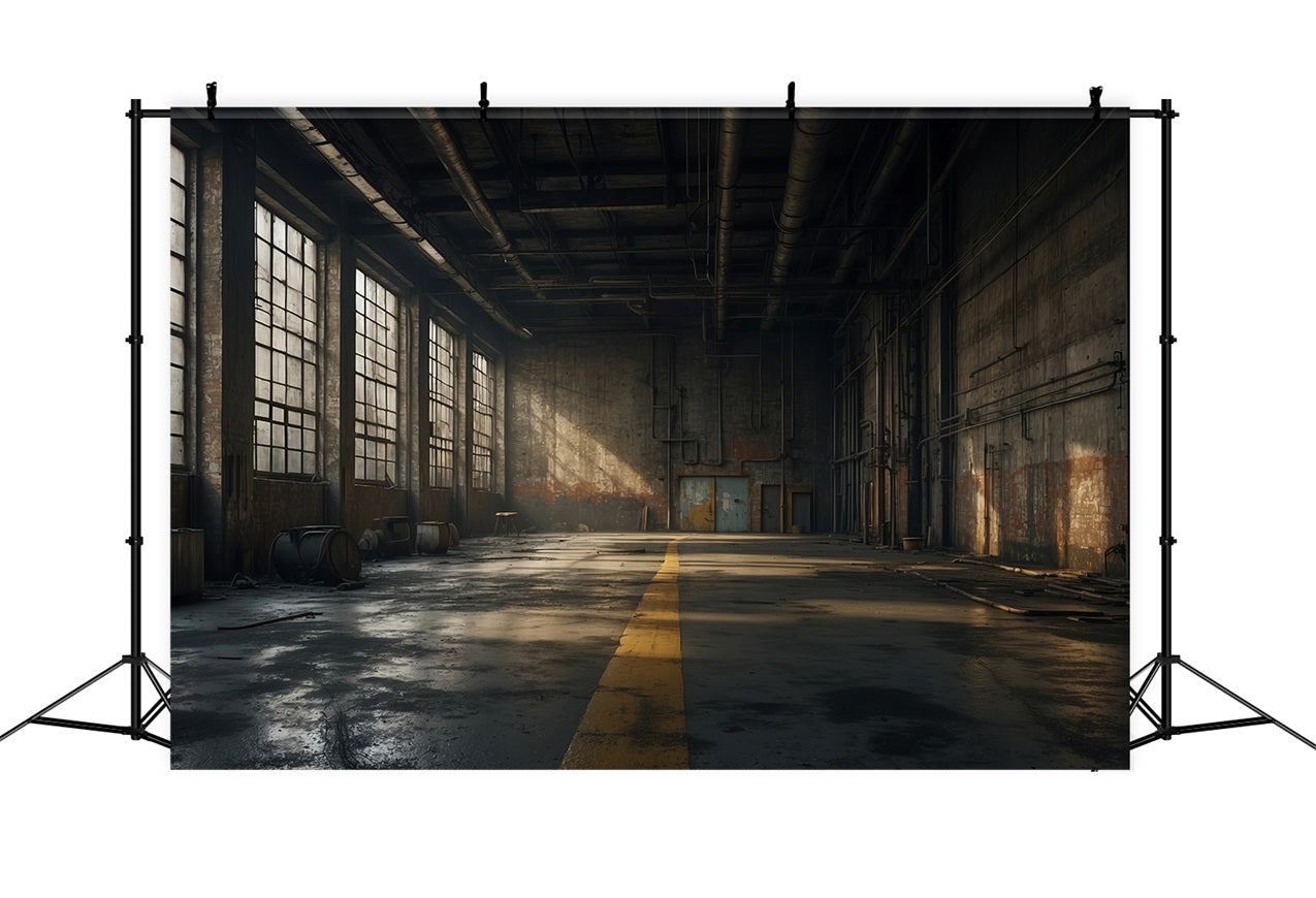 Architektur Backdrop Verlassene Fabrik Sonnenbeschienene Fenster Backdrop BRP12-665