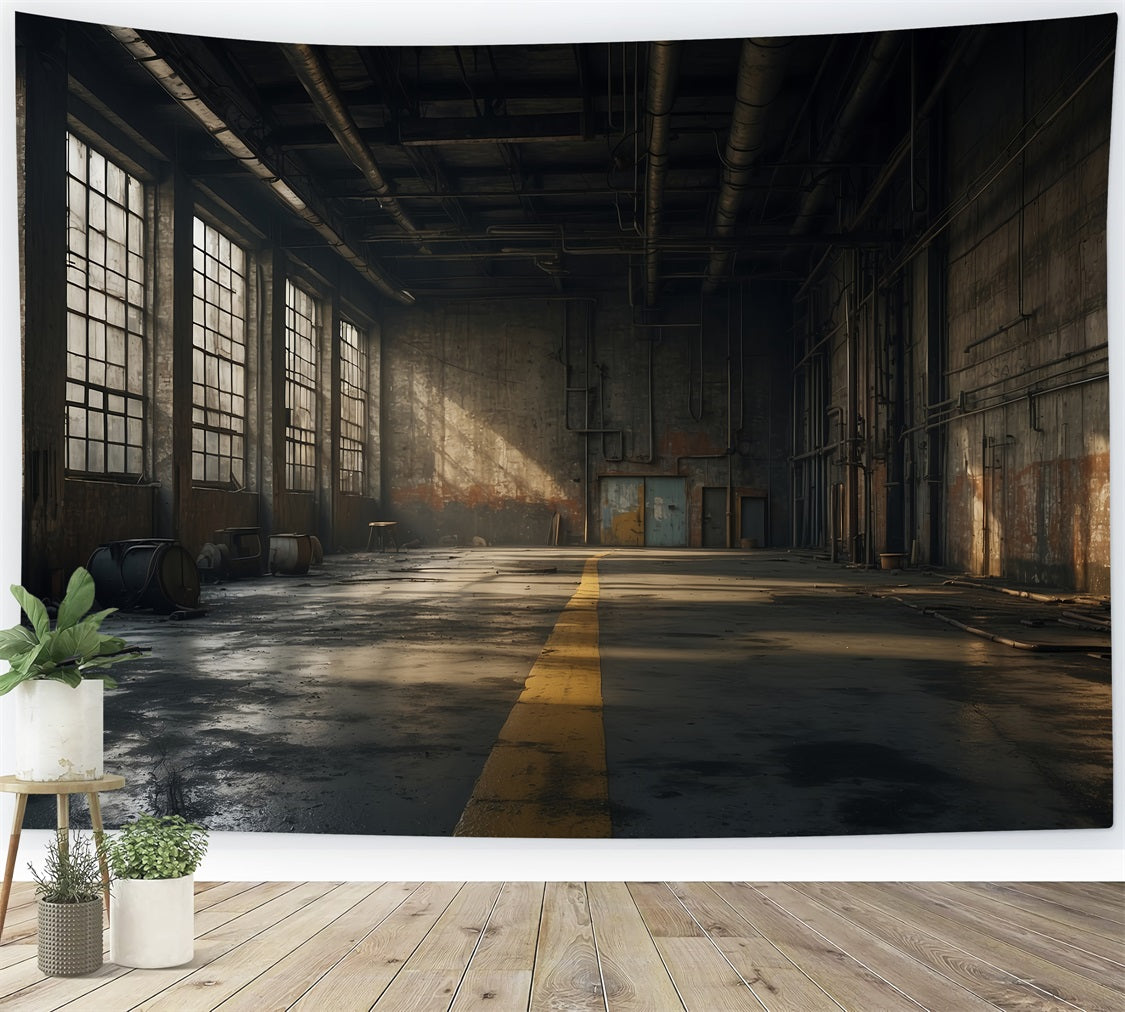 Architektur Backdrop Verlassene Fabrik Sonnenbeschienene Fenster Backdrop BRP12-665