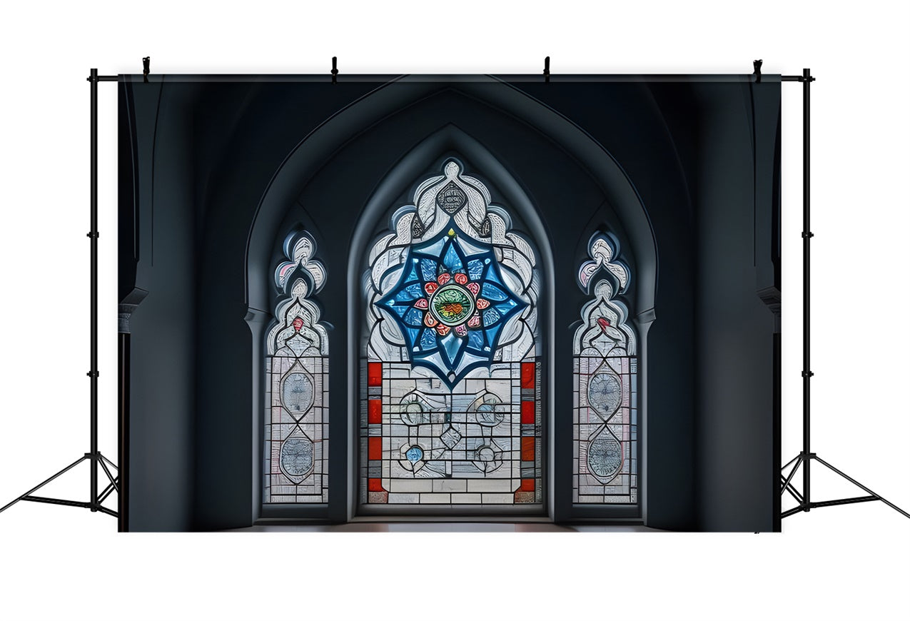 Kirche Backdrop Ideen Glasfenster Starburst-Muster Backdrop BRP12-707