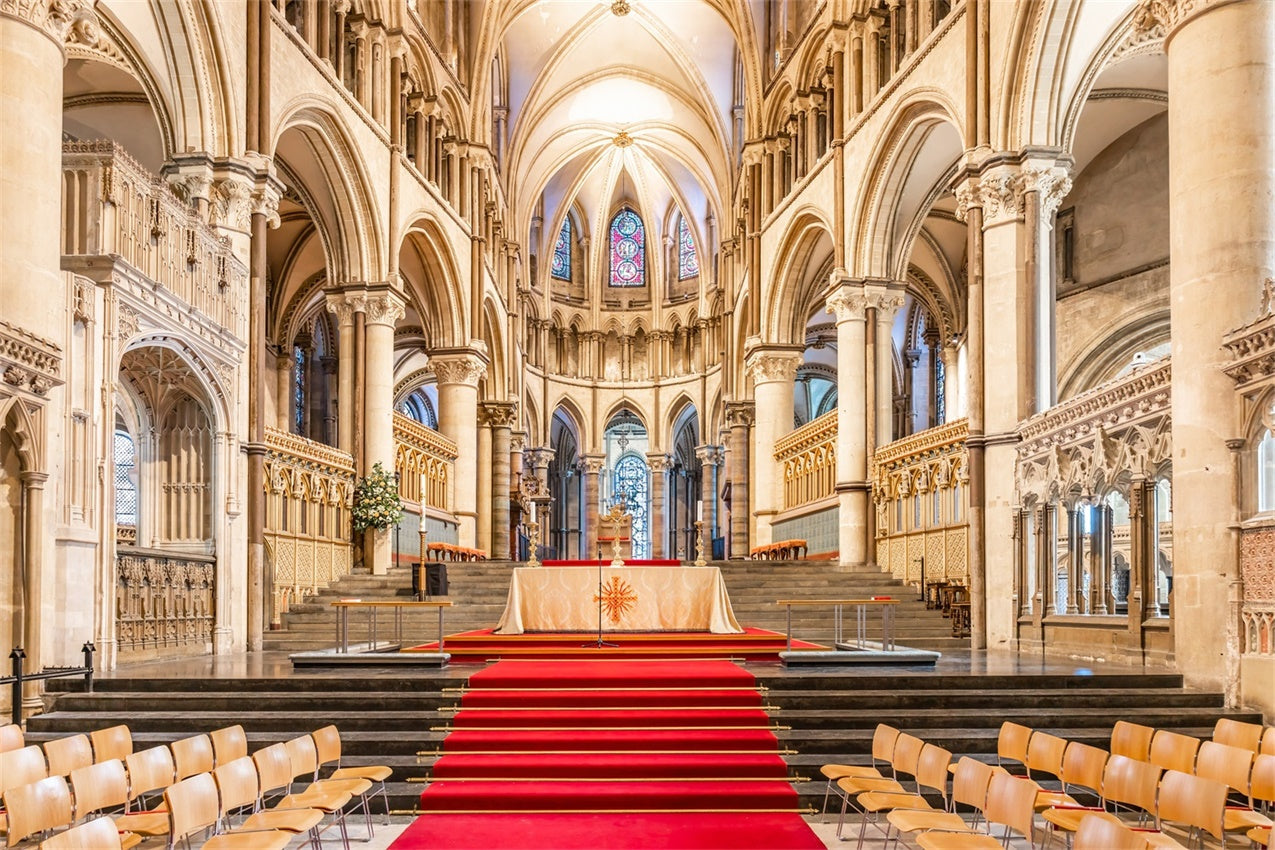 Backdrops für Kirchen Kathedrale Altar Roter Teppich Backdrop BRP12-713