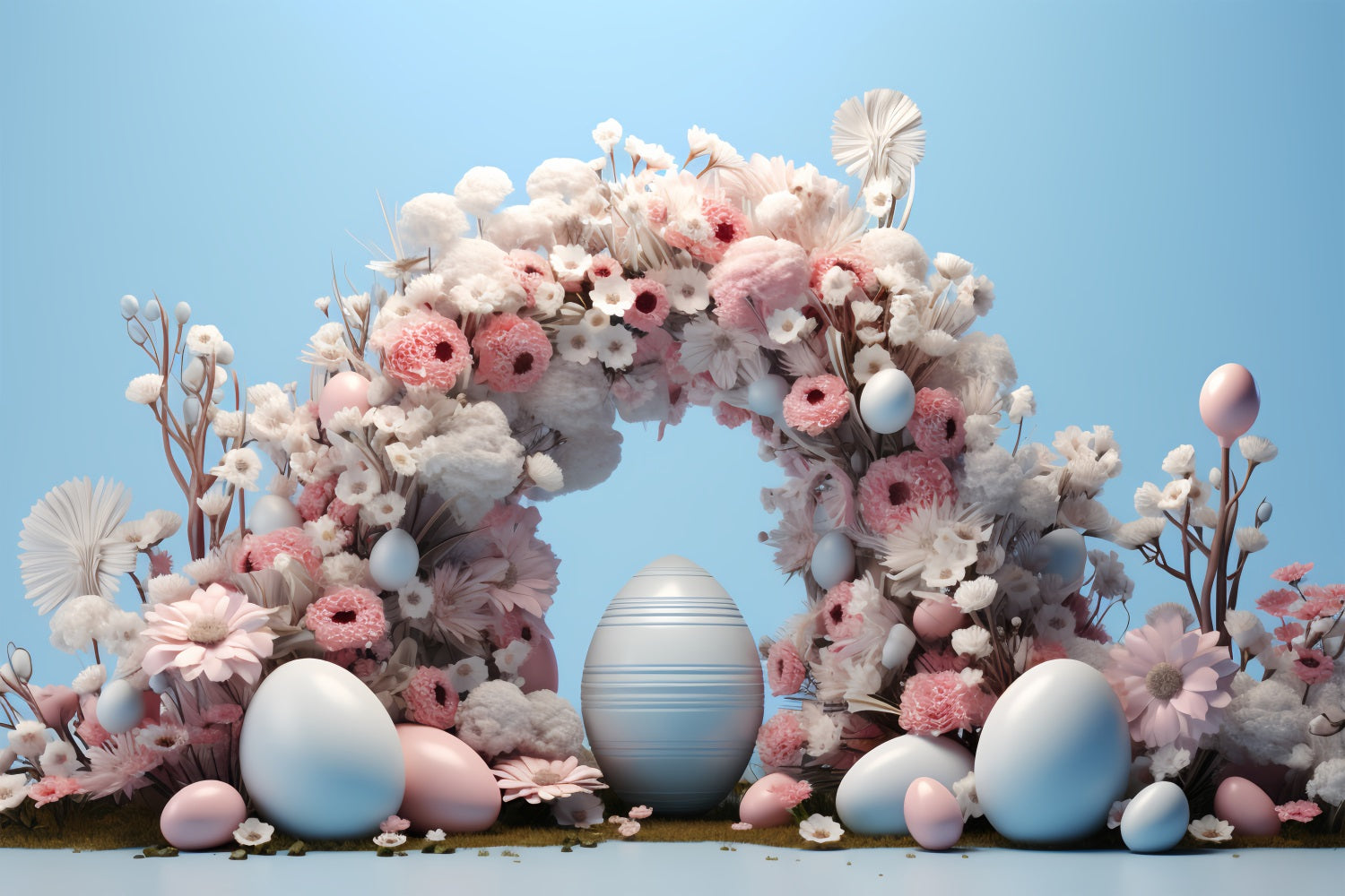 Fotografie Ostern Hintergrund Soft Pink Blooms Egg Backdrop BRP12-721