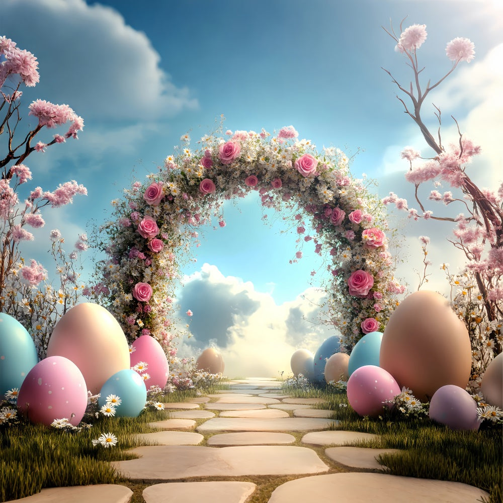 Ostern Hintergrund Ideen Rosa Rosen Gänseblümchen Ei Backdrop BRP12-722