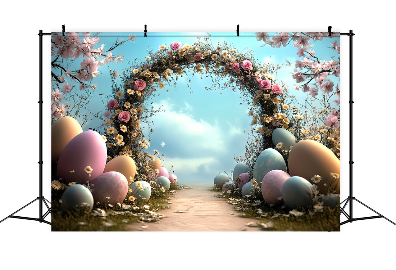 Ostern Fotohintergrund Verwunschener Frühlingsbogen Eier Hintergrund BRP12-723