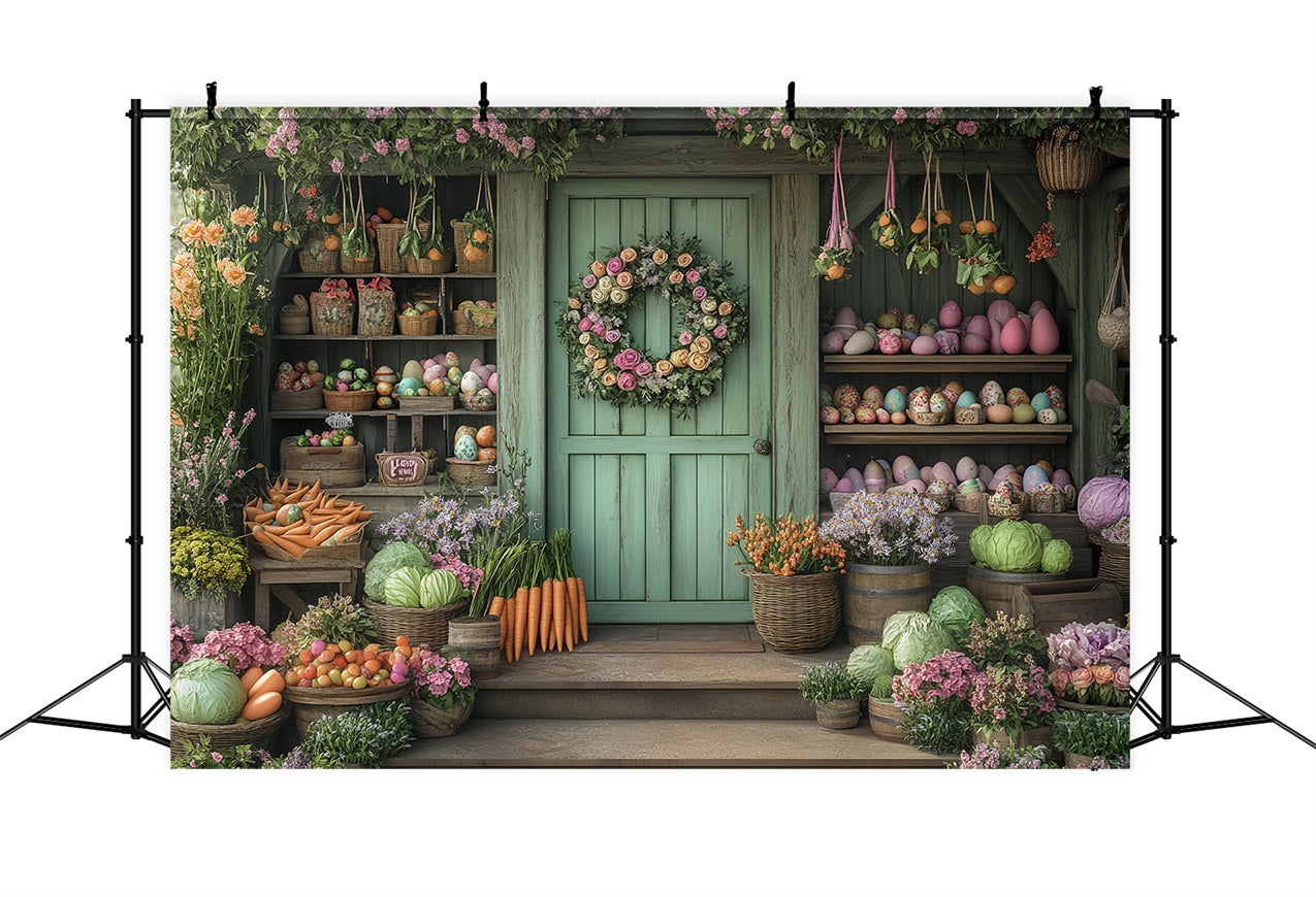 Hintergrund Ostern Frisches Gemüse Floral Frühling Veranda Backdrop BRP12-735