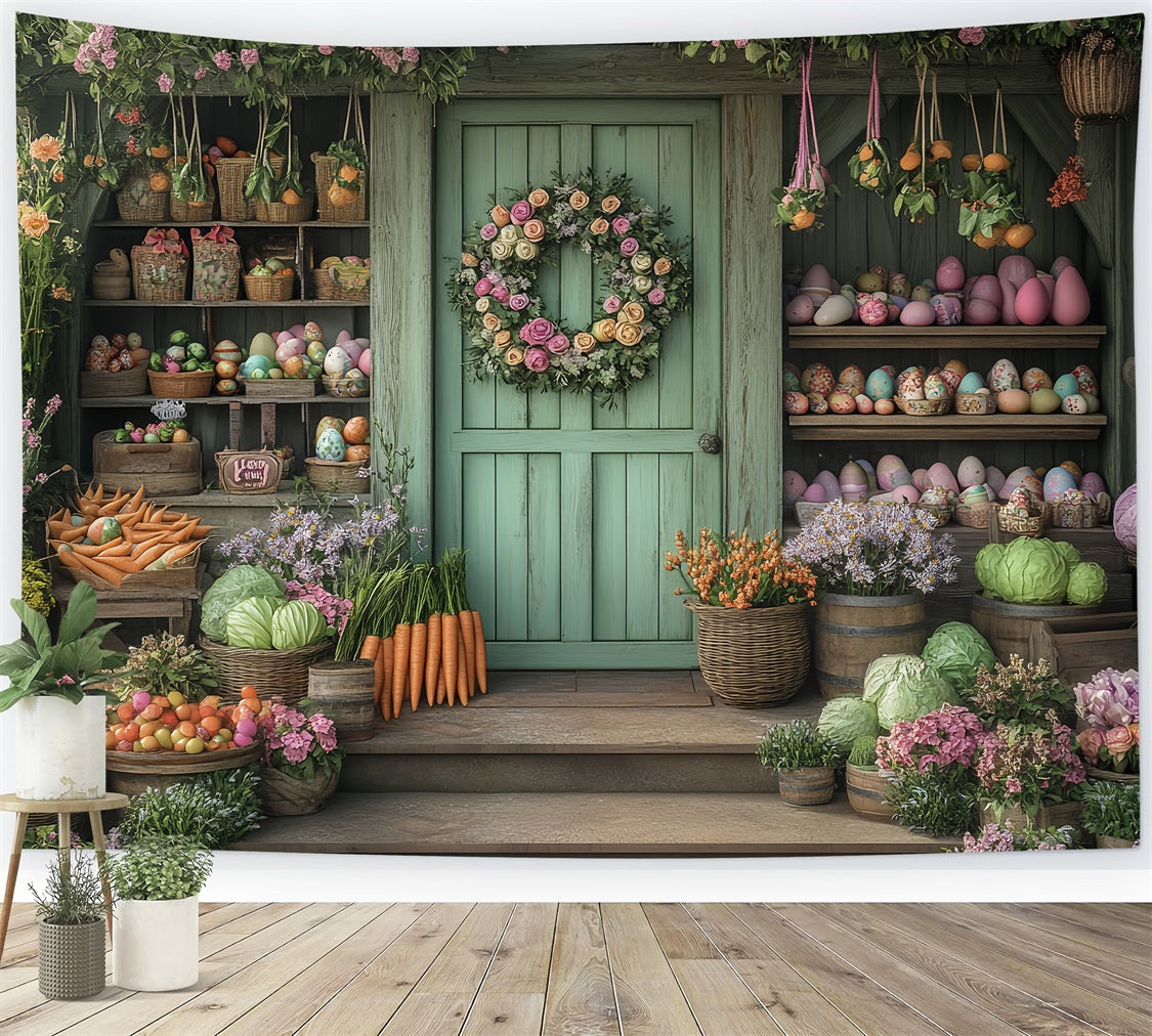 Hintergrund Ostern Frisches Gemüse Floral Frühling Veranda Backdrop BRP12-735