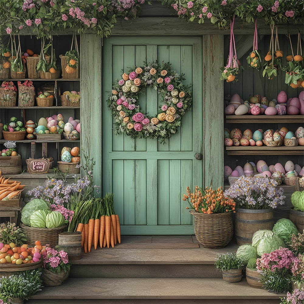 Hintergrund Ostern Frisches Gemüse Floral Frühling Veranda Backdrop BRP12-735