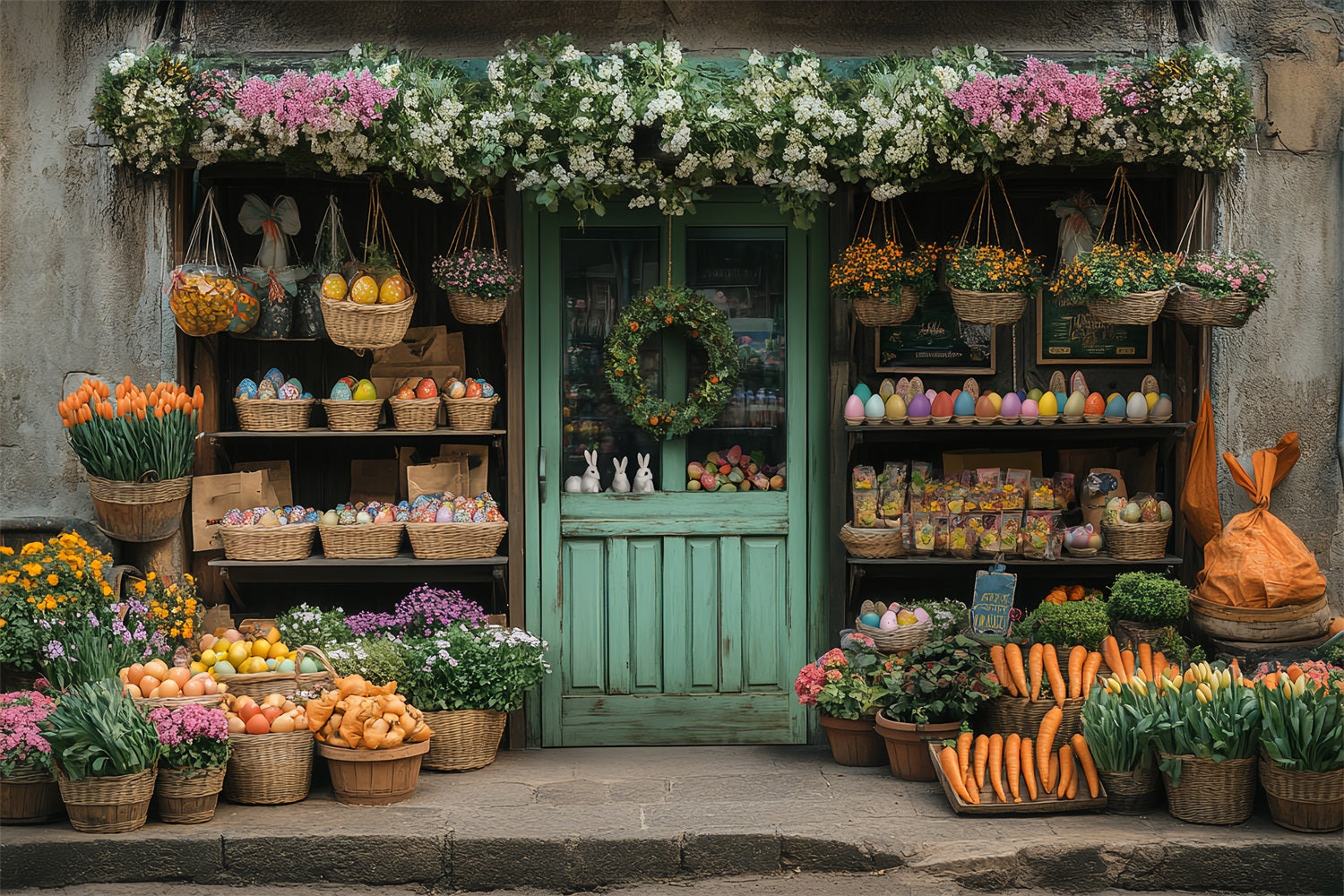 Ostern Hintergrund Fotografie Bauernhof Gemüse Floral Hintergrund BRP12-736