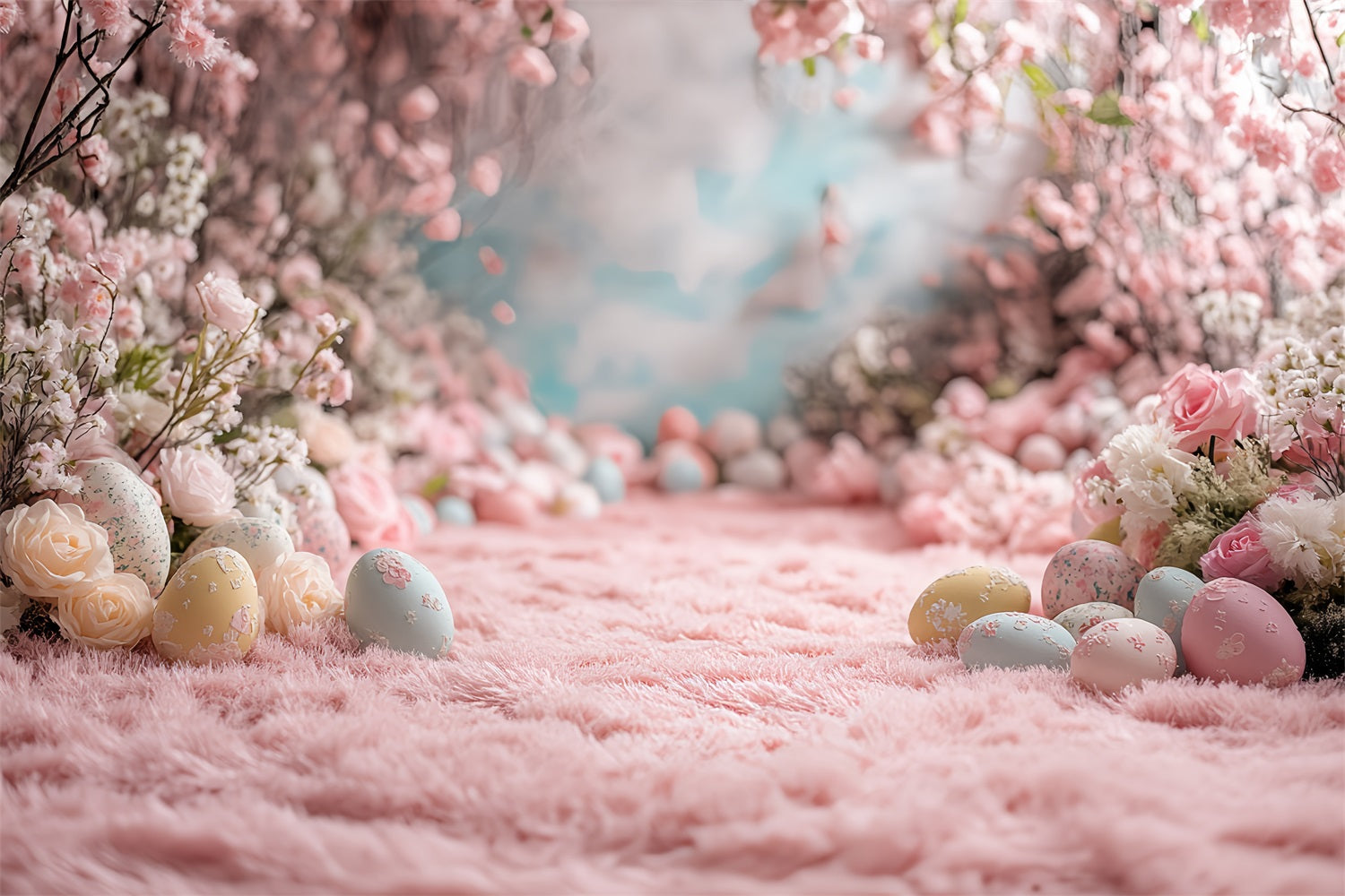 Ostern Fotohintergrund Floral Egg Pathway Backdrop BRP12-748