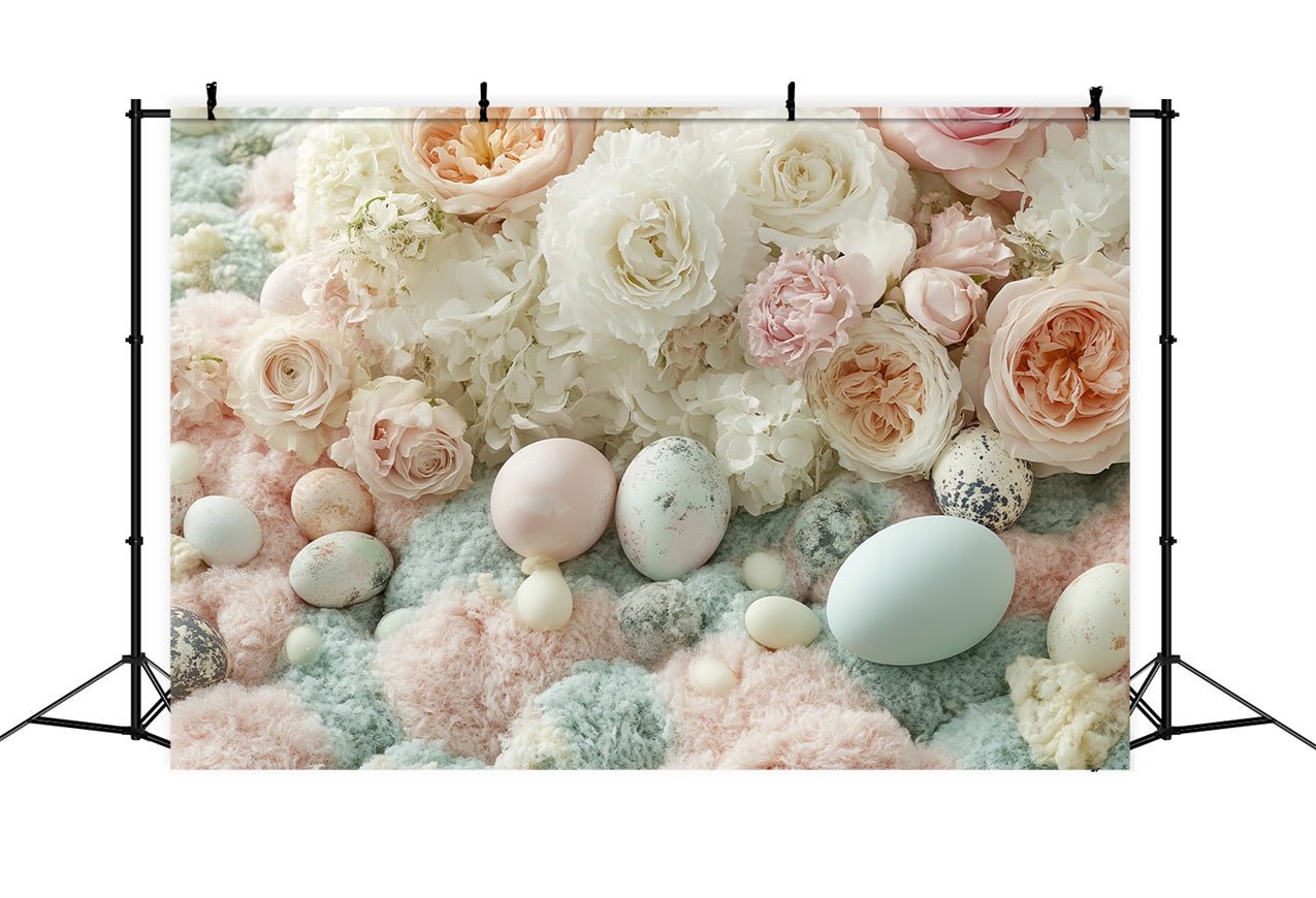 Ostern Backdrops Fotografie Pastell Rosen Ei Backdrop BRP12-749