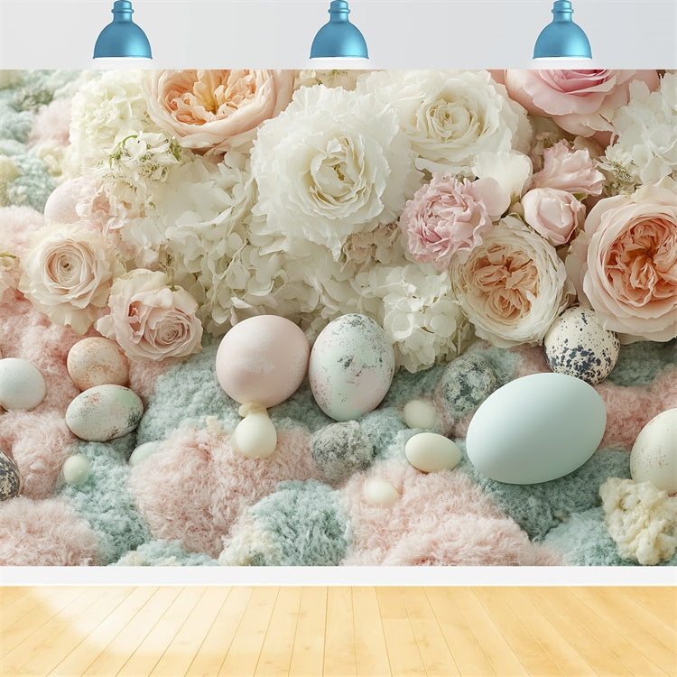 Ostern Backdrops Fotografie Pastell Rosen Ei Backdrop BRP12-749