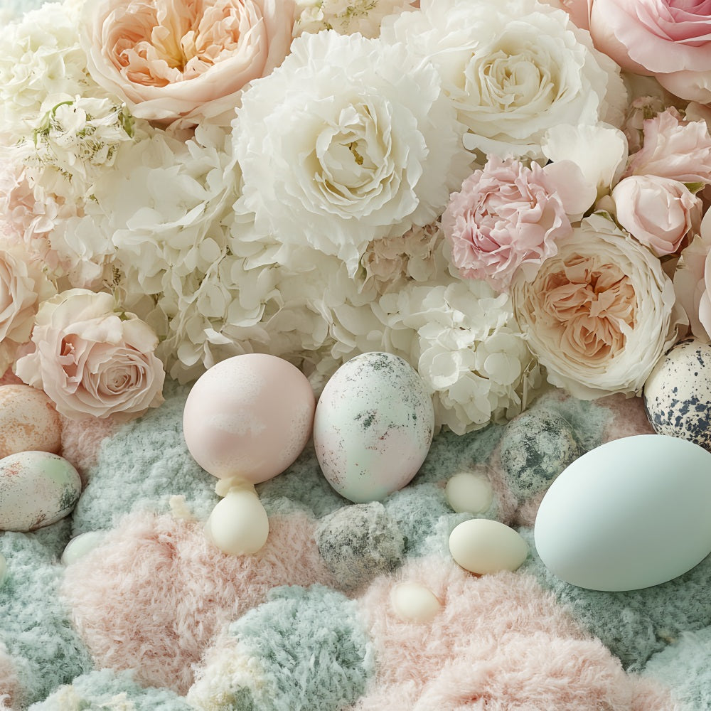 Ostern Backdrops Fotografie Pastell Rosen Ei Backdrop BRP12-749