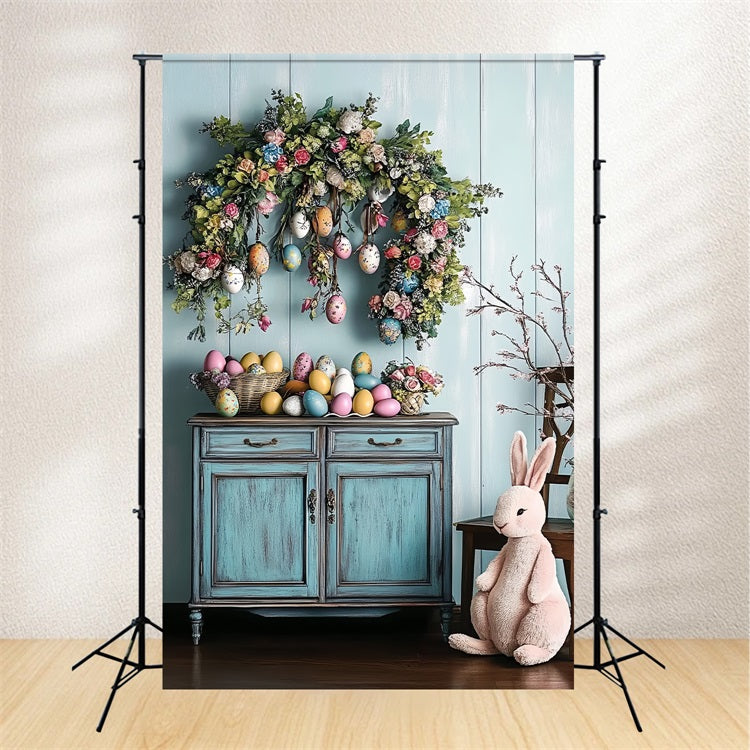 Kulisse für Ostern Kabinett Ei Floral Kranz Kulisse BRP12-759