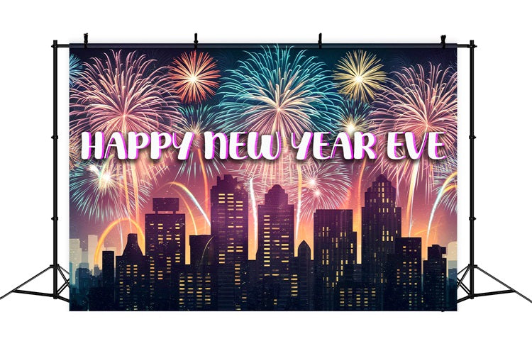 Silvester Fotohintergrund Stadtbild Feuerwerk Hintergrund BRP12-99