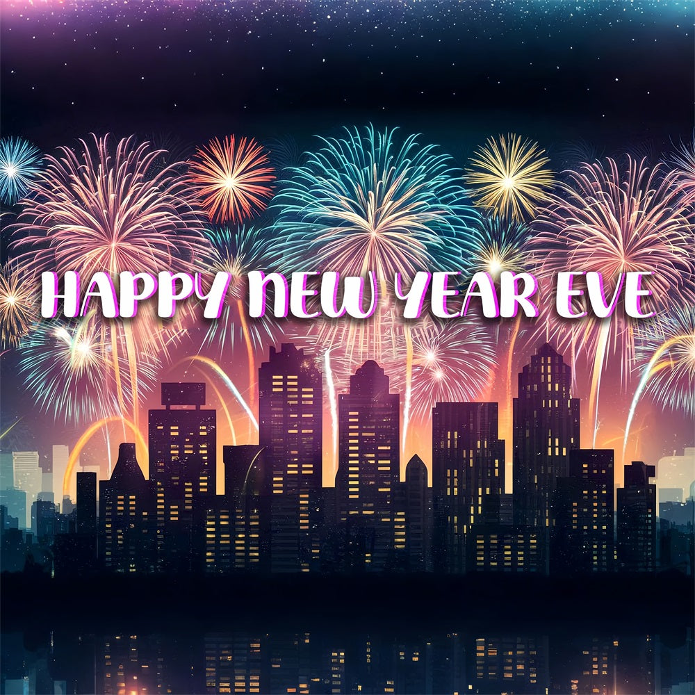 Silvester Fotohintergrund Stadtbild Feuerwerk Hintergrund BRP12-99