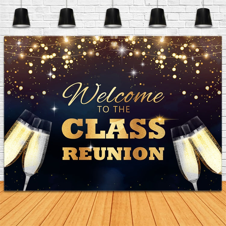 Klassentreffen Backdrop Golden Sparkles Celebration Custom Backdrop BRP2-159