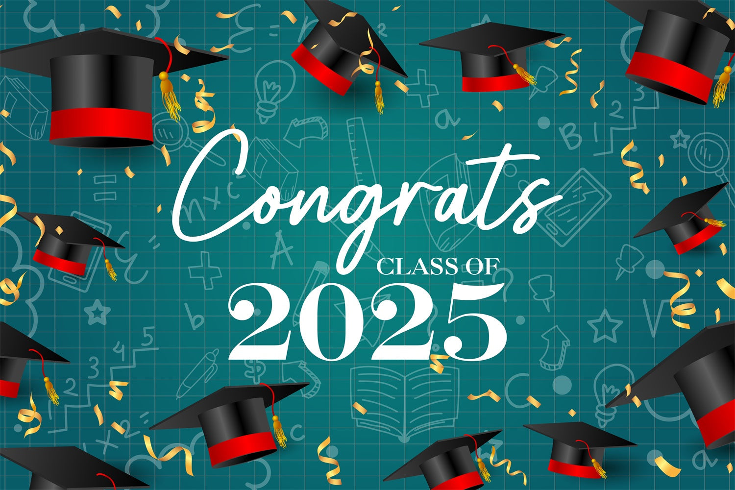 Graduated Backdrop Stilvolle Teal Konfetti Graduation Party Backdrop BRP2-258