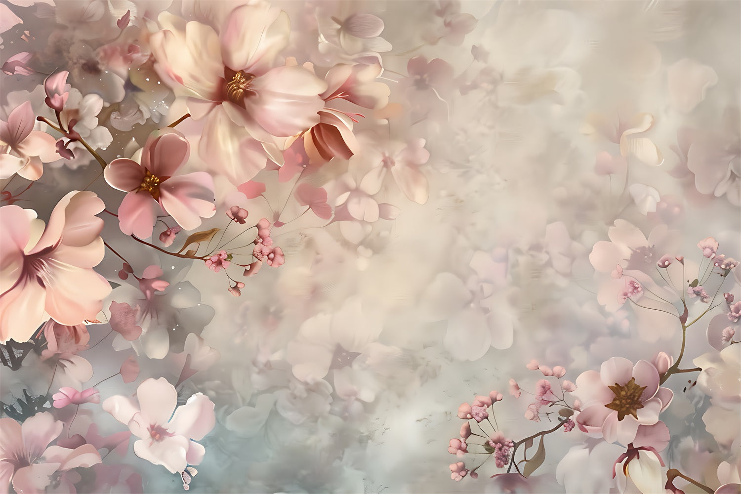 Blumen Fotografie Backdrop Soft Blossom Mist Floral Backdrop BRP2-63