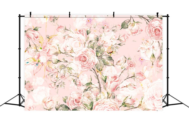 Blumen Fotohintergrund Romantisch Rosa Rose Blüte Hintergrund BRP2-66