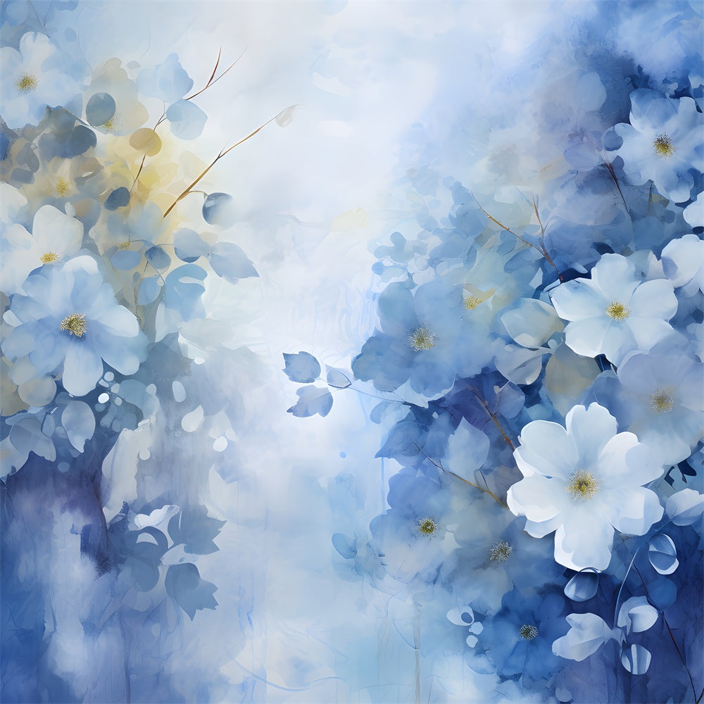 Floral Backdrops Fotografie Tranquil Blue Blossom Mist Backdrop BRP2-67