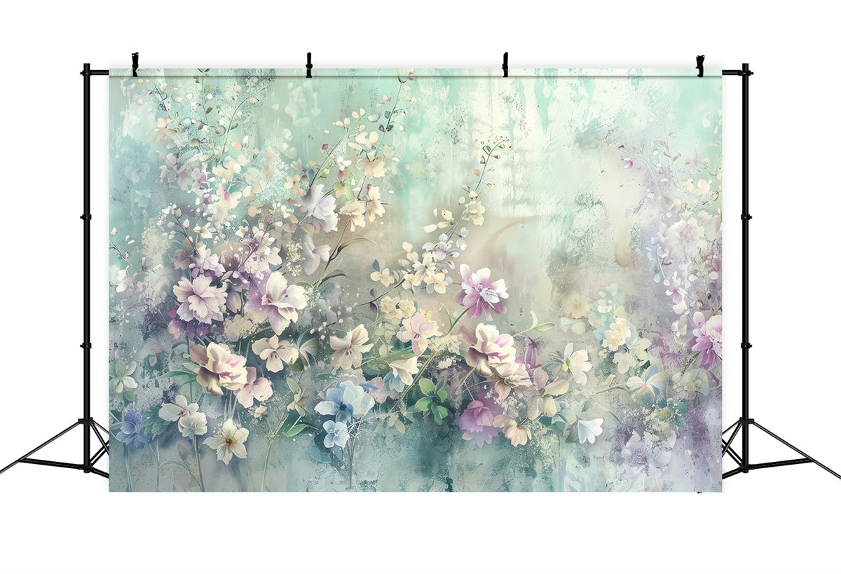 Blumen Fotohintergrund Weiche Aquarellblüten Verträumte Kulisse BRP2-72