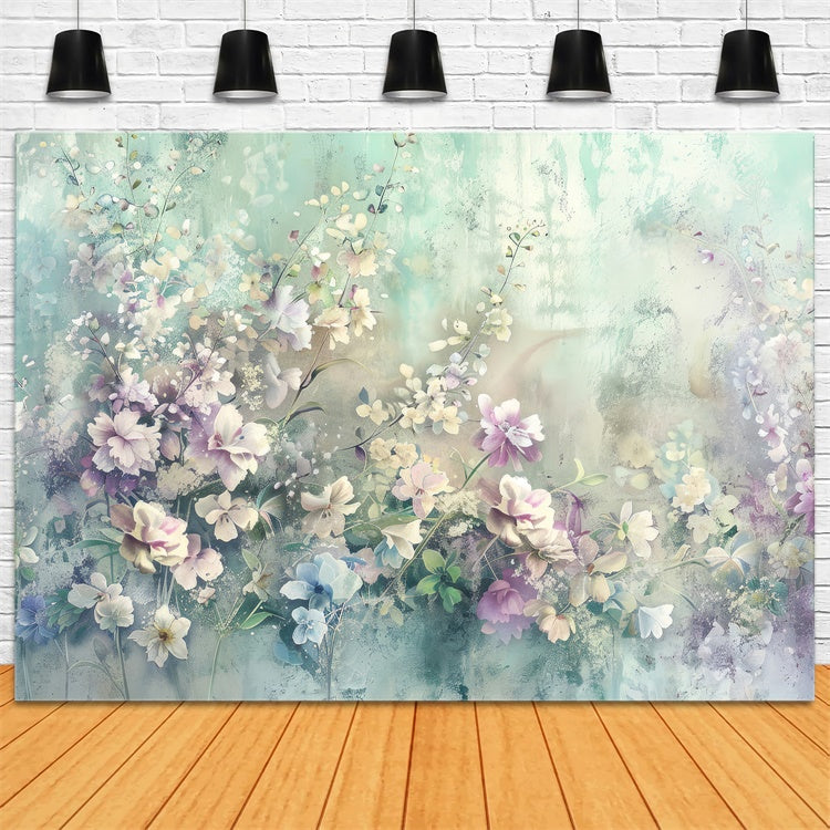 Blumen Fotohintergrund Weiche Aquarellblüten Verträumte Kulisse BRP2-72