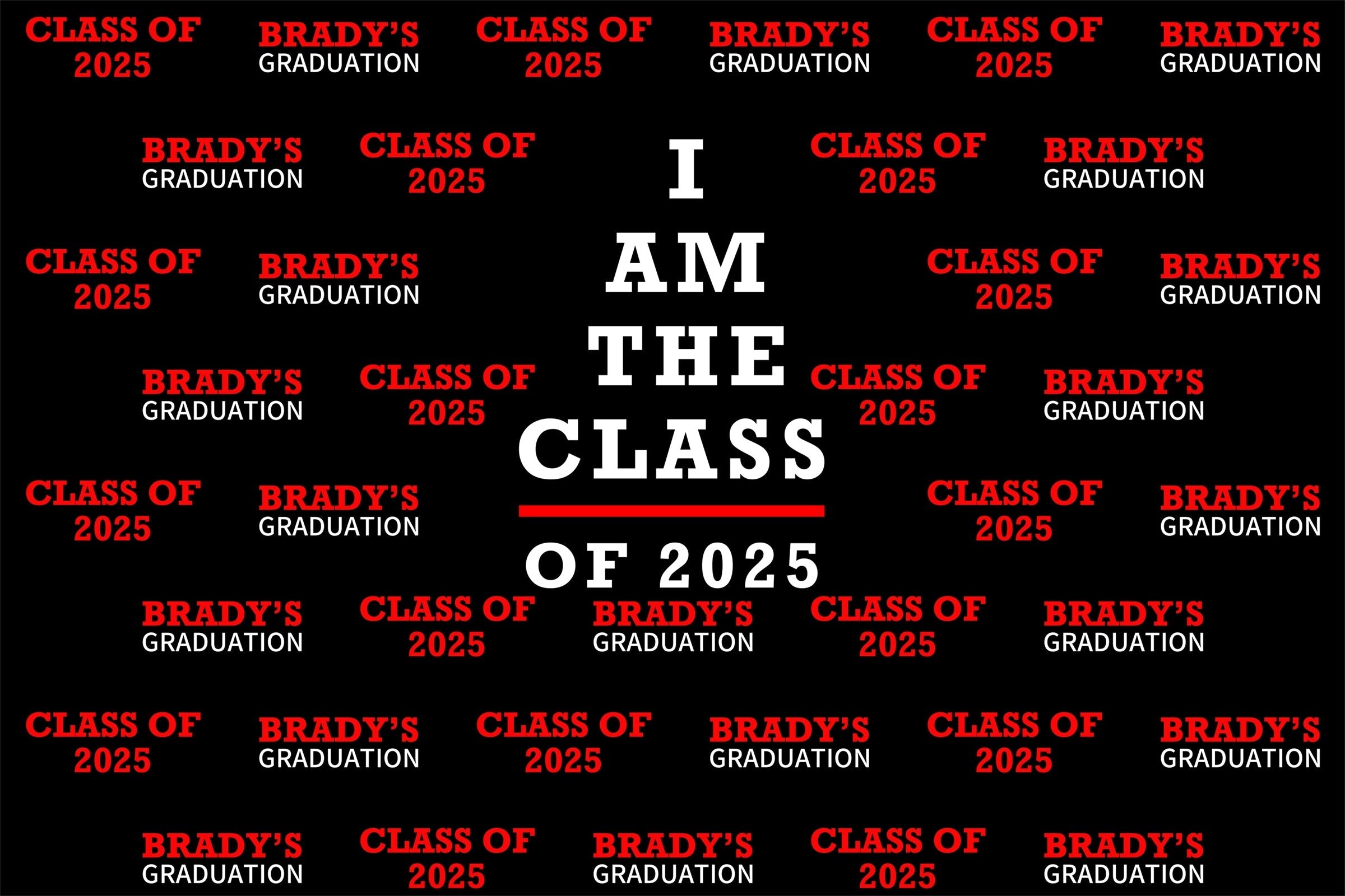 Personalisierte Graduation Backdrop Bold Rot Schwarz Graduation Party Backdrop BRP3-10