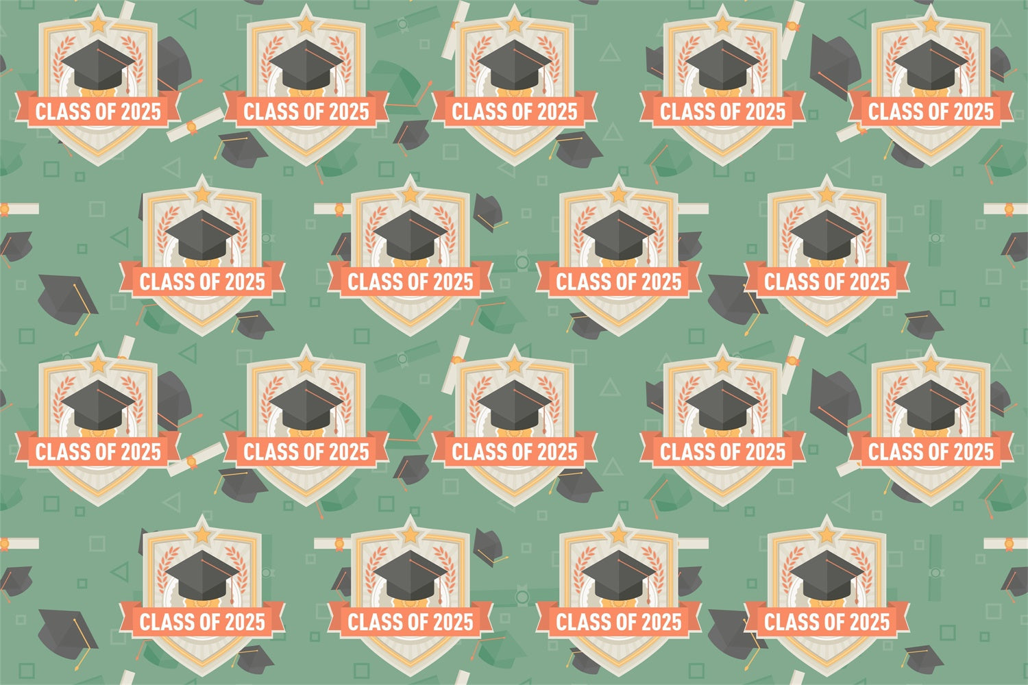 Personalisierte Graduation Backdrop Vintage Grün Graduation Party Backdrop BRP3-15