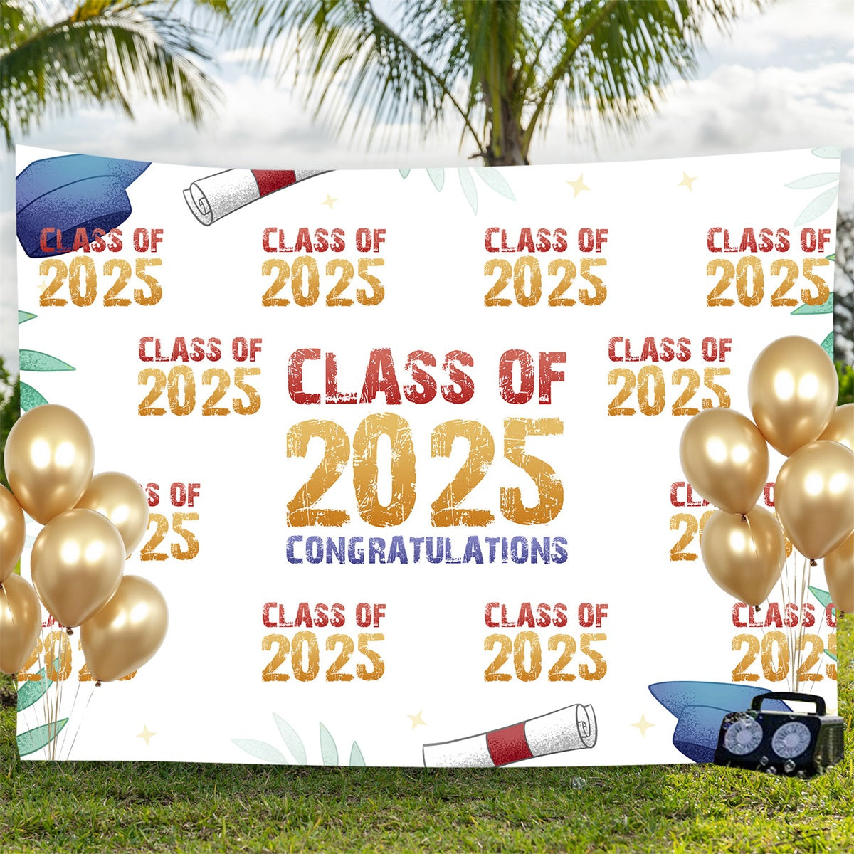 Personalisierte Graduation Backdrop Natural Leafy Graduation Party Backdrop BRP3-16