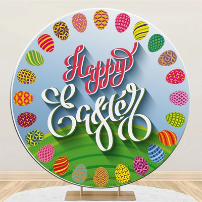 Ostern Backdrop Ei-Muster Party Personalisierte Runde Backdrop BRP3-190