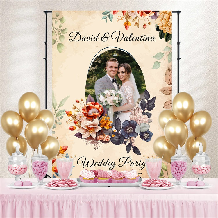Backdrop für Hochzeit Vintage Floral Custom Backdrop BRP3-215