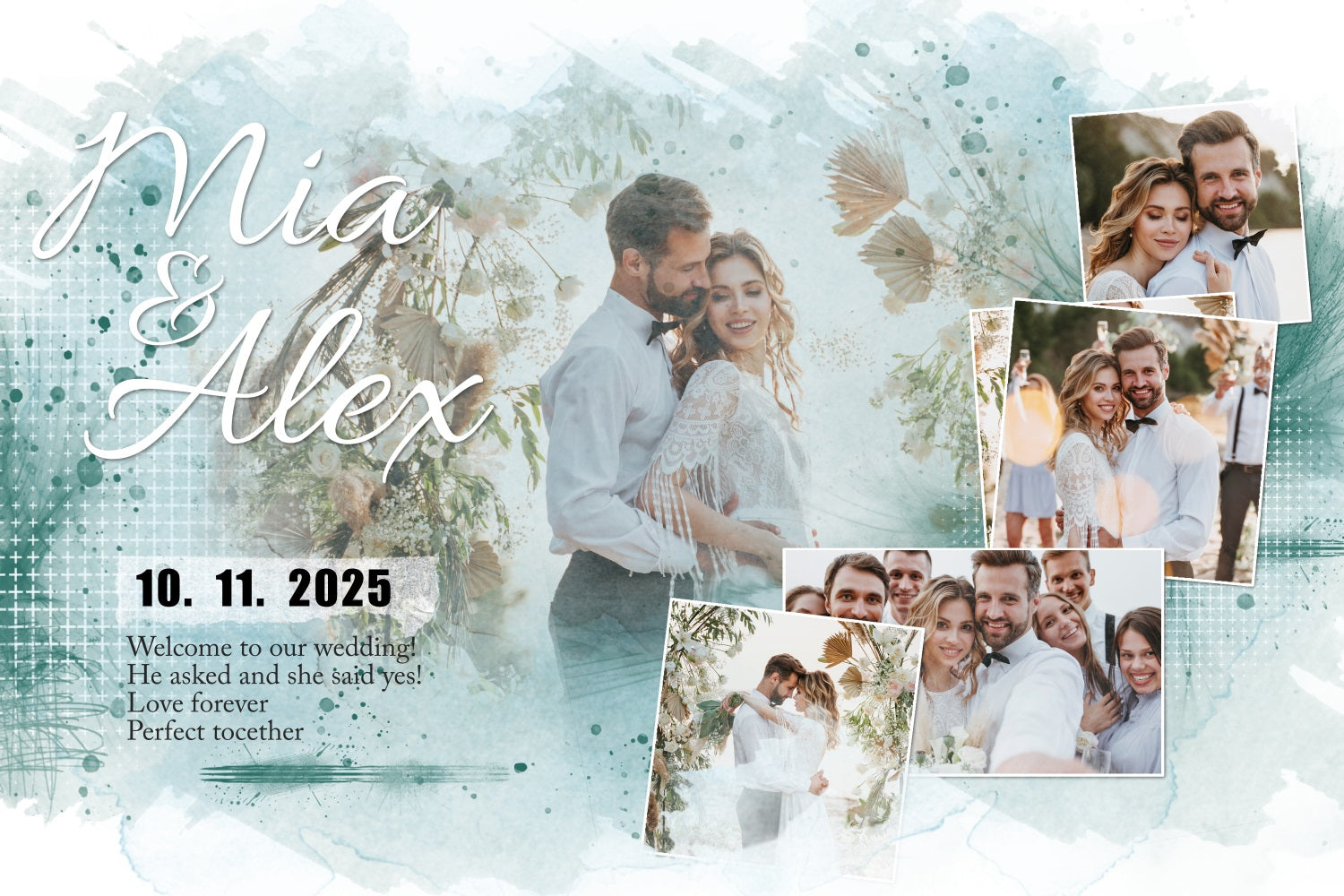 Boho Hochzeit Backdrop Dreamy Floral Personalisierte Hintergrund BRP3-217