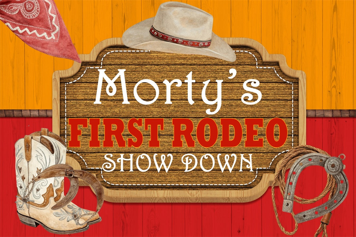 Benutzerdefinierte Geburtstagsparty Backdrop Western Cowboy Rodeo Backdrop BRP3-31