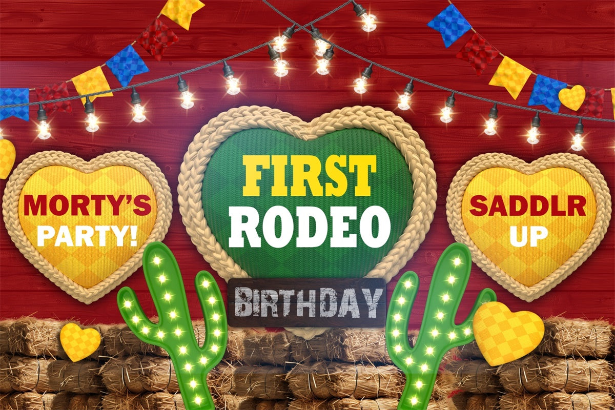 Geburtstag Backdrop Personalisierte Wild West Neon Lights Backdrop BRP3-32