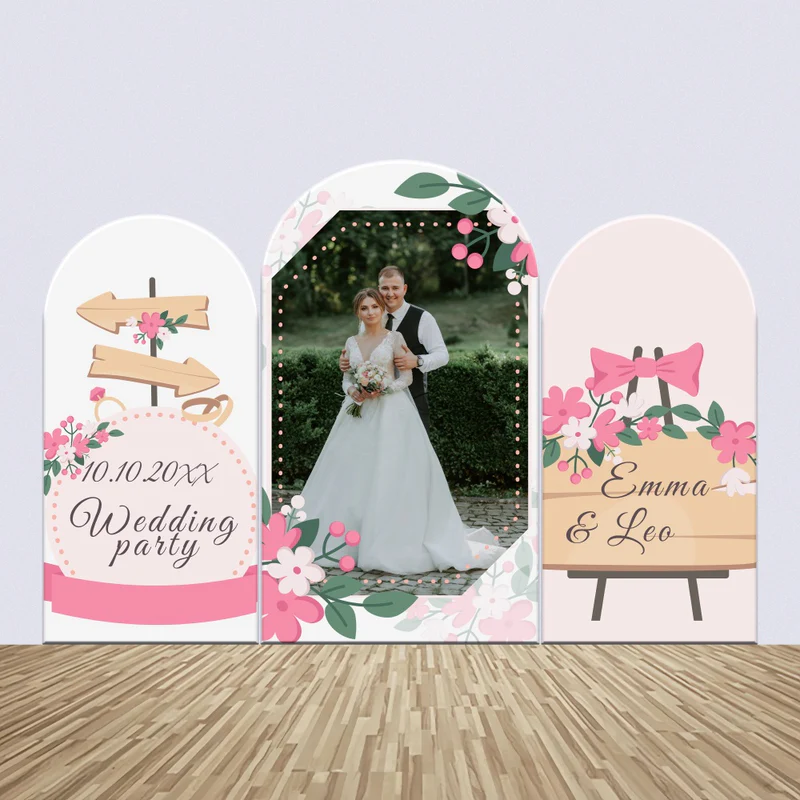 Makramee Hochzeit Hintergrund Floral Pfeil Personalisierte Bogen Hintergrund Kit BRP4-106