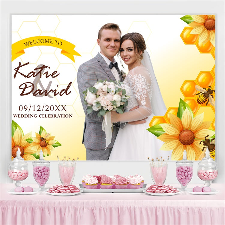 Hochzeit Backdrop Ideen Sonnenblume Honig Biene Liebe Customized Backdrop BRP4-107